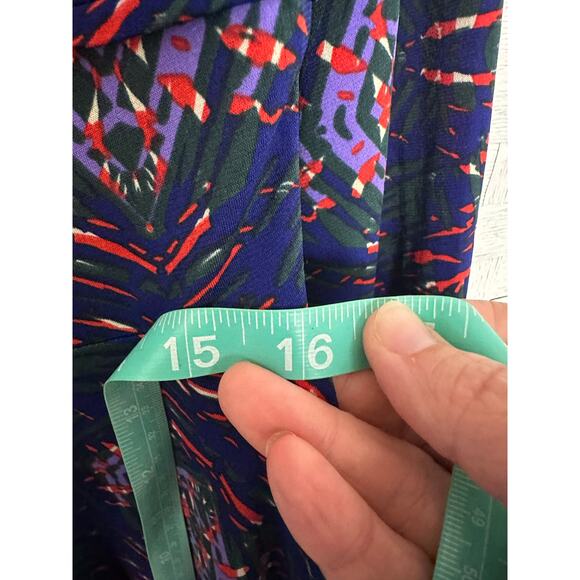 Tracy Negoshian women’s dress fit & flare long sleeve colorful feminine modern - Picture 9 of 11